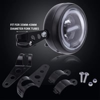 JMTBNO 6.5" LED Motorkerékpár Fényszóró 12V Univerzális Fehér Halo Fénnyel - White 5