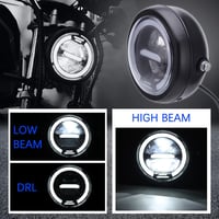 JMTBNO 6.5" LED Motorkerékpár Fényszóró 12V Univerzális Fehér Halo Fénnyel - White 3