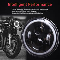 JMTBNO 7 Hüvelykes Motoros LED Fényszóró Kerek DRL Sárga Irányjelzővel Harley Jeep Kompatibilis 2
