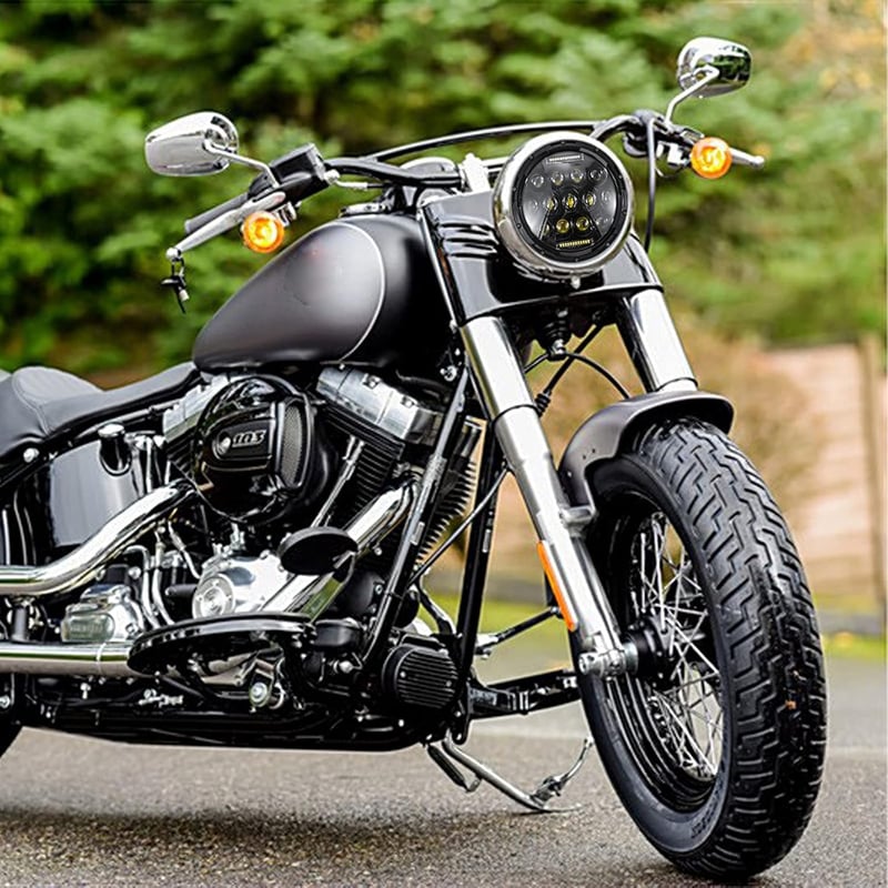 JMTBNO 7 Inch 75W LED Motoros Fényszóró Hi/Lo Dippantással Harley Jeep Kompatibilis