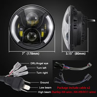 JMTBNO 7 Inch LED Motoros Fényszóró Harley Touring Road King Elektra Street Glide DRL Fehér Sárga 4
