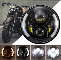 JMTBNO 7 Inch LED Motoros Fényszóró Harley Touring Road King Elektra Street Glide DRL Fehér Sárga 1