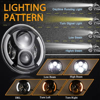JMTBNO 7 Inch LED Motoros Fényszóró Harley Touring Road King Elektra Street Glide DRL Fehér Sárga 3