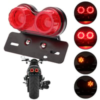 Stop spate LED JMTBNO cu semnalizare și suport număr de înmatriculare pentru motocicletă, 12V, omologat E 1