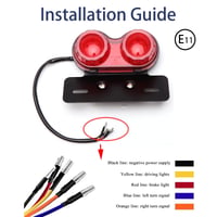Stop spate LED JMTBNO cu semnalizare și suport număr de înmatriculare pentru motocicletă, 12V, omologat E 4