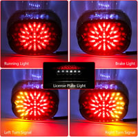 JMTBNO Motorkerékpár LED Hátsó Lámpa Irányjelzővel Féklámpa Füstszínű Lencse Harley Sportster Dyna Road King 3