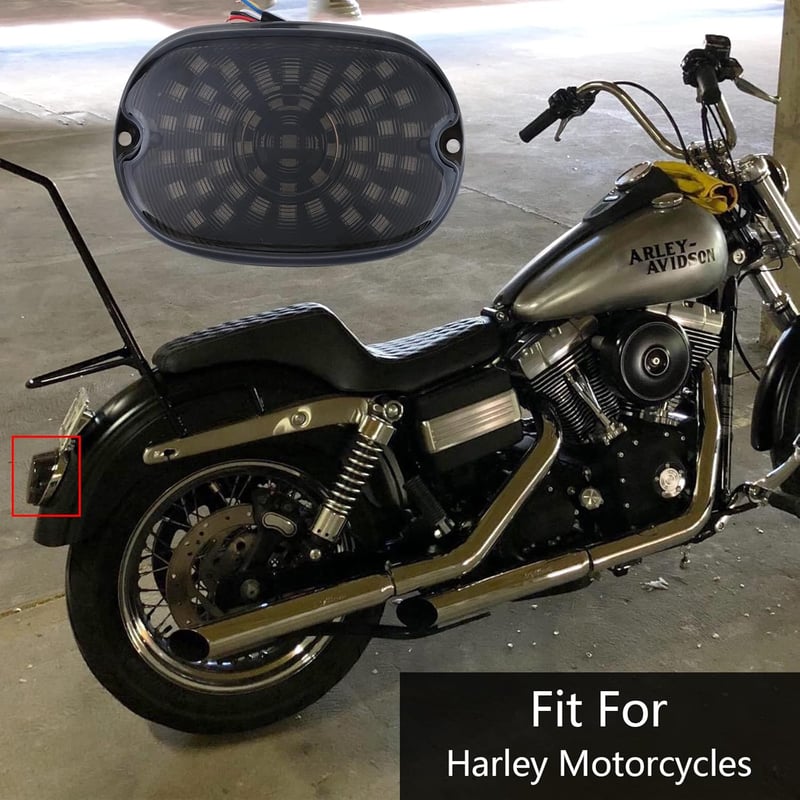JMTBNO Motorkerékpár LED Hátsó Lámpa Irányjelzővel Féklámpa Füstszínű Lencse Harley Sportster Dyna Road King