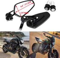 JMTBNO Motorkerékpár Visszapillantó Tükör 22mm Fekete Univerzális 2