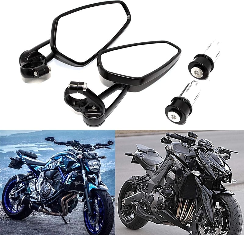 JMTBNO Motorkerékpár Visszapillantó Tükör 22mm Fekete Univerzális