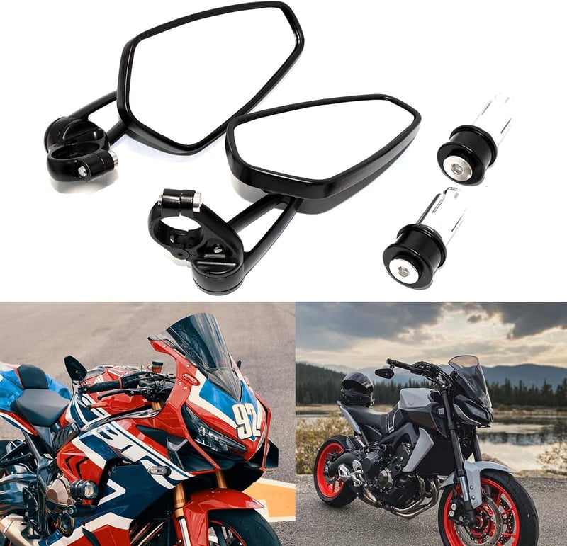 JMTBNO Motorkerékpár Visszapillantó Tükör 22mm Fekete Univerzális