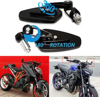 JMTBNO Motorkerékpár Visszapillantó Tükör 22mm Fekete Univerzális 3