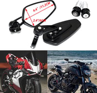 JMTBNO Motorkerékpár Visszapillantó Tükör 22mm Fekete Univerzális 7