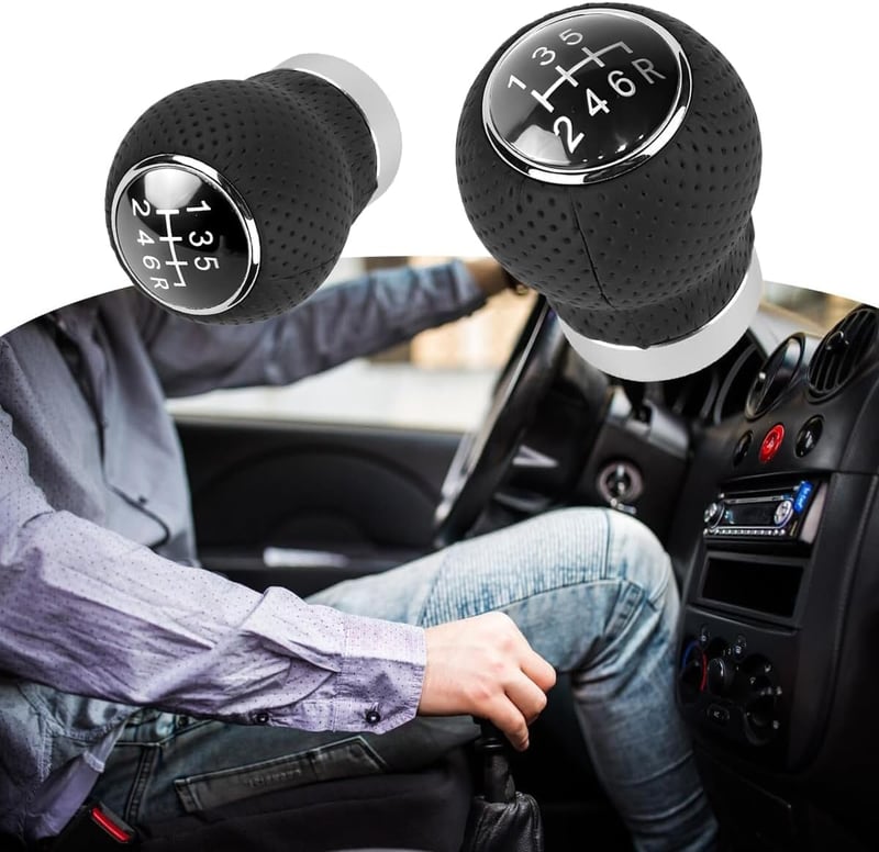 JNNJ bőr váltógomb univerzális kézi sebességváltóhoz 3 adapterrel