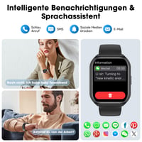 Inteligentné hodinky Joautrial pre mužov a ženy, 1,85-palcový HD displej, funkcia telefonovania, 100+ športových režimov, krokomer, monitor srdcového tepu, monitor spánku, vodotesnosť IP68 3