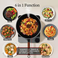Jobin 33 cm Premium Wok Serpenyő Üvegfedővel - Szénacél, Indukciós 4