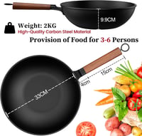 Jobin 33 cm Premium Wok Serpenyő Üvegfedővel - Szénacél, Indukciós 5
