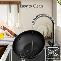 Jobin 33 cm Premium Wok Serpenyő Üvegfedővel - Szénacél, Indukciós 6