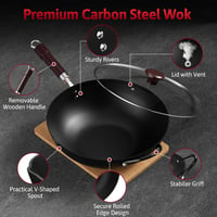 Jobin Wok Serpenyő Fedővel 32cm Indukciós Gázhoz Elektromos 6