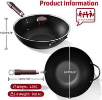 Jobin Wok Serpenyő Fedővel 32cm Indukciós Gázhoz Elektromos 4