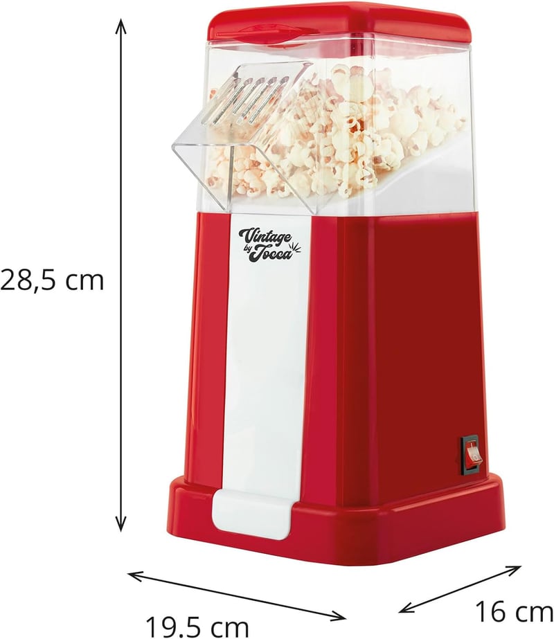 JOCCA 1200W olajmentes popcorn készítő gép retro design piros színben