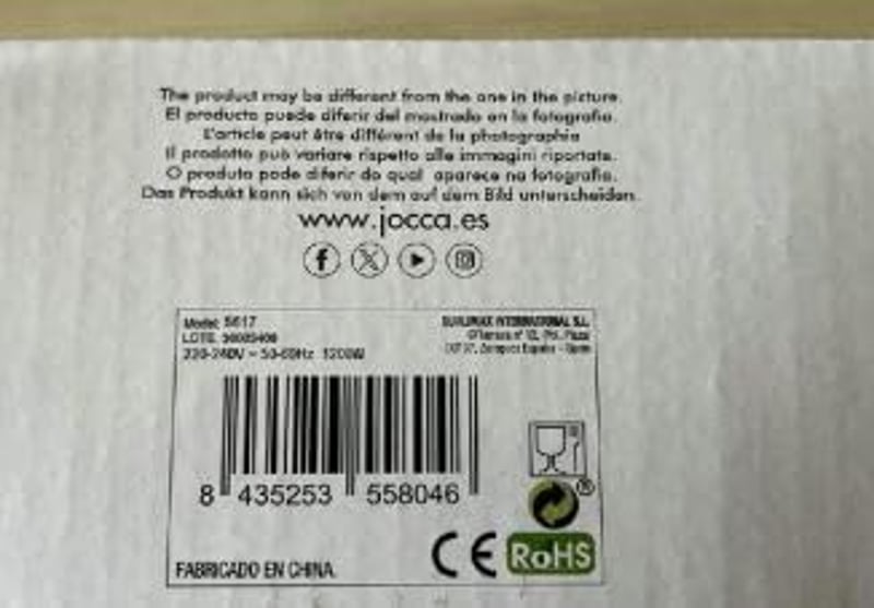 JOCCA 1200W olajmentes popcorn készítő gép retro design piros színben