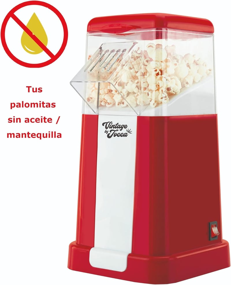 JOCCA 1200W olajmentes popcorn készítő gép retro design piros színben