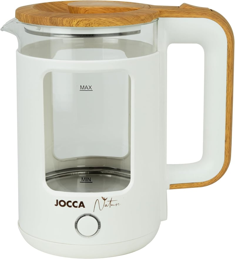 Jocca Nature Line Vízforraló 1,8L Boroszilikát Üveg 1500W Fehér