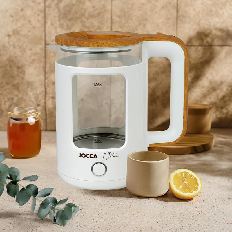 Jocca Nature Line Vízforraló 1,8L Boroszilikát Üveg 1500W Fehér
