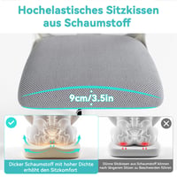 Jocoevol Ergonomikus Irodai Szék Fejtámasszal, Karfával és Ágyéktámasszal, Háló Főnöki Szék, 150 kg Teherbírás, Otthoni Irodához és Diákoknak, Szürke 6