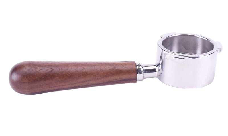 JOEFREX portafilter bez dna 51 mm za Delonghi Dedica EC680 EC685 EC885 - Držač filtera od orahovine i nehrđajućeg čelika - Dodatak za kavu