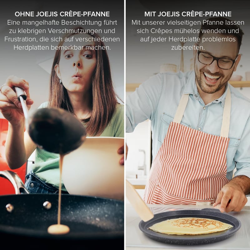 Joeji's Kitchen 26 cm-es palacsintasütő indukciós serpenyő alumínium