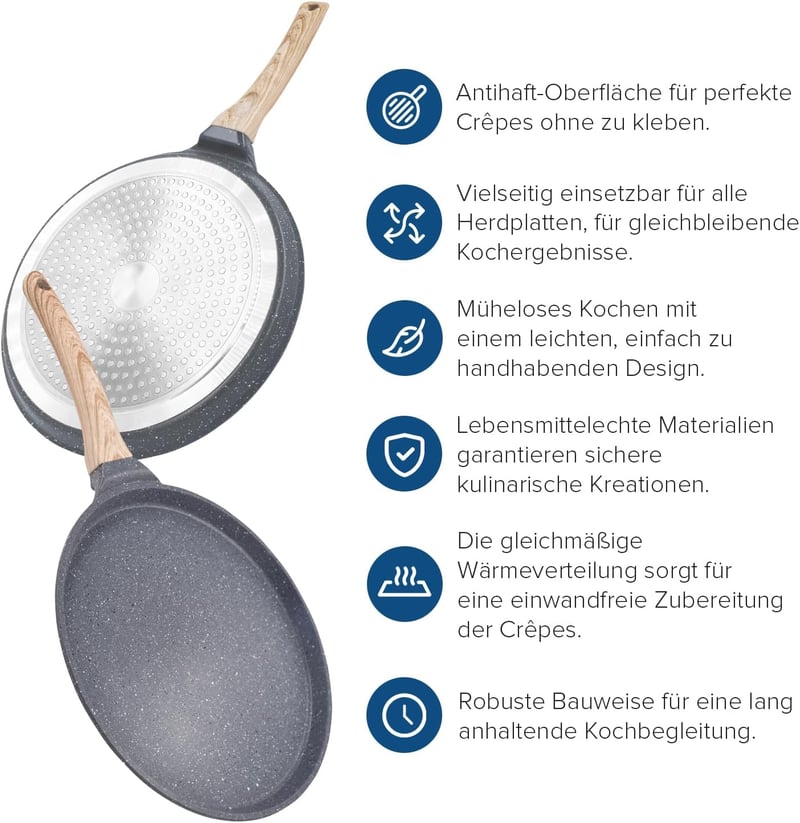 Joeji's Kitchen 26 cm-es palacsintasütő indukciós serpenyő alumínium