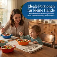 Joeji's Kitchen 4 darabos mini kerámia sütőedény készlet, fehér ovális ramekin füllel 9
