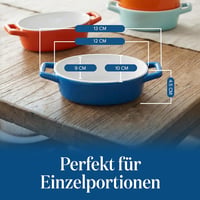 Joeji's Kitchen 4 darabos mini kerámia sütőedény készlet, fehér ovális ramekin füllel 4