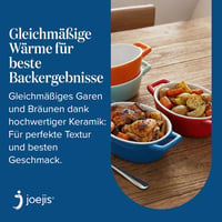 Joeji's Kitchen 4 darabos mini kerámia sütőedény készlet, fehér ovális ramekin füllel 10