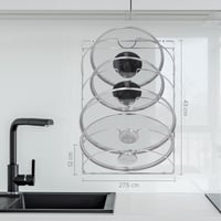 joeji's Kitchen 5 szintes edényfedél tartó szekrényre - ragasztós rögzítés fúrás nélkül 3