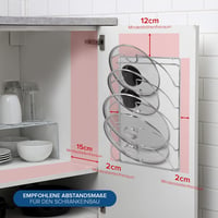 joeji's Kitchen 5 szintes edényfedél tartó szekrényre - ragasztós rögzítés fúrás nélkül 2