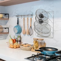 joeji's Kitchen 5 szintes edényfedél tartó szekrényre - ragasztós rögzítés fúrás nélkül 7