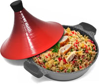 Joeji's Kitchen Marokkói Tagine Edény 28 cm - Tapadásmentes Alumínium Főzőedény Fedővel, 4,5L, Indukciós Tűzhelyre, Mosogatógépben Mosható 9