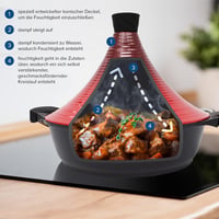 Joeji's Kitchen Marokkói Tagine Edény 28 cm - Tapadásmentes Alumínium Főzőedény Fedővel, 4,5L, Indukciós Tűzhelyre, Mosogatógépben Mosható 7