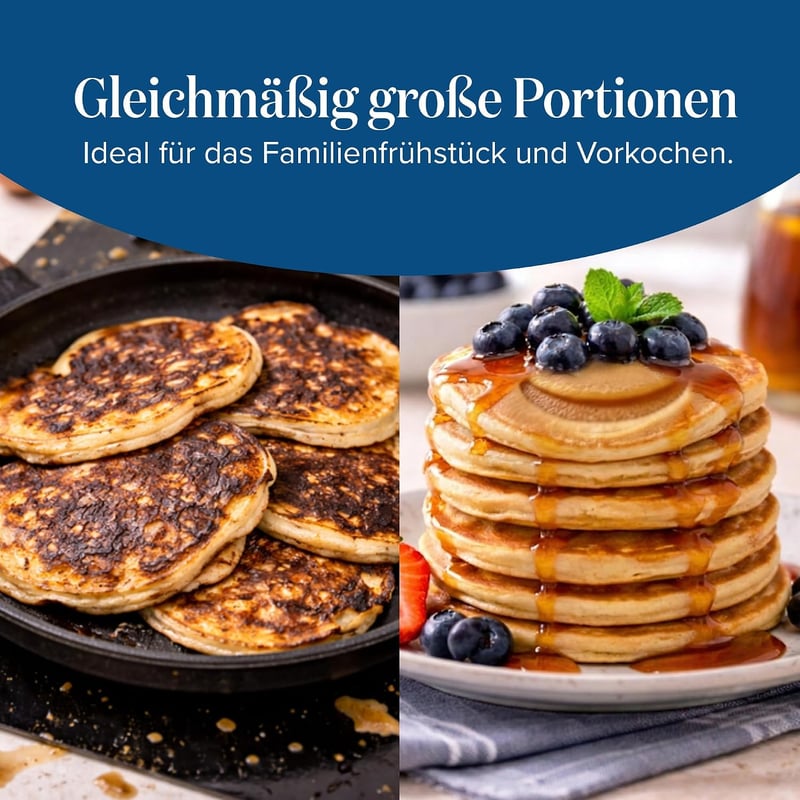 joeji's Kitchen Szmiley palacsinta serpenyő 7 üreges tapadásmentes öntött alumínium 26,5 cm kék indukcióhoz tojás és lepény sütéshez