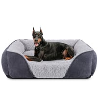 JOEJOY Krevet za pse Veliki za pse, Periva mekana košara za pse s protukliznom podlogom, Plišani kauč za pse 89x63x23 cm sivi 1