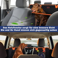 Husă auto pentru bancheta din spate JOEJOY, extensibilă, impermeabilă, rezistentă la zgârieturi, cu bază rigidă și centură de siguranță 5