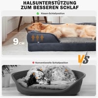 JOEJOY ortopéd kutyafekhely közepes kutyáknak sötétszürke 89 x 64 x 17 cm memóriahab, vízálló, mosható, kivehető, magas peremmel 2