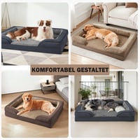 JOEJOY ortopédikus kutyaágy memóriahabbal - barna - 107x81x17 cm (XL) 5