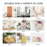 Joeyan set 2 autocolante tip transfer (Rub On) cu flori, autocolant mare pentru mobilă 42x30 cm, folie de transfer pentru suprafețe din lemn, sticlă, metal, pânză, porțelan, hârtie și plastic, model Rosenkert 5