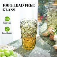Joeyan vintage ivópohár készlet - zöld - 400 ml, 4 db 4