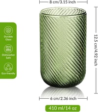 Joeyan vintage bordázott ivópohár készlet - többszínű - 410 ml, 4 db 2