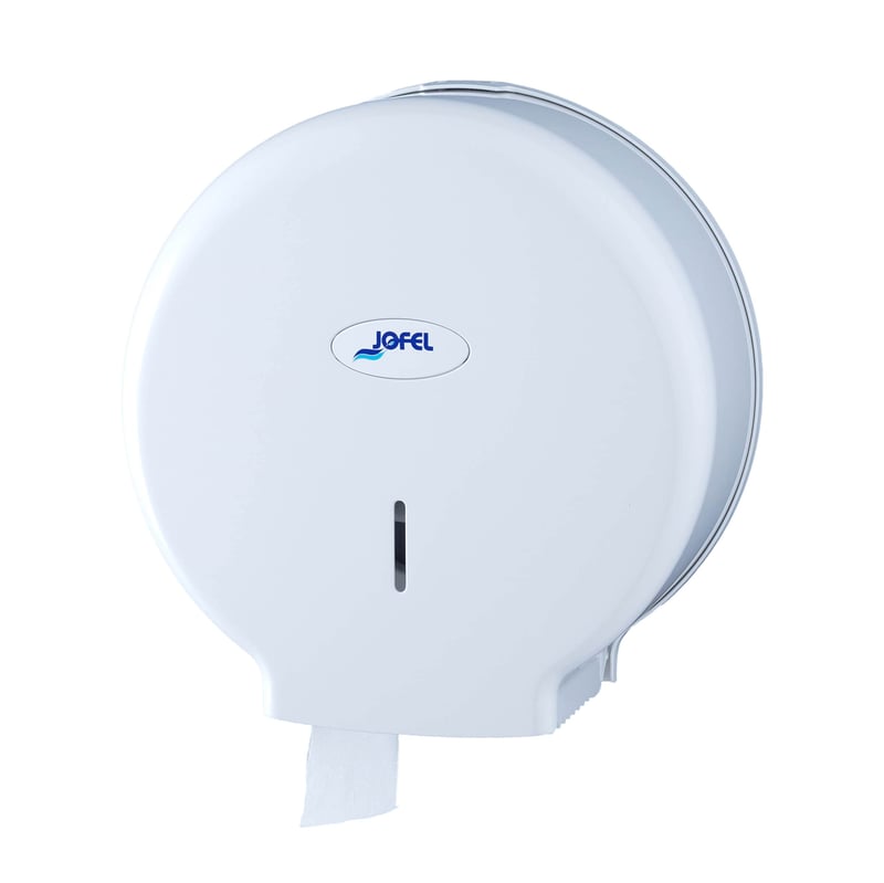 Jofel Smart AE57000 Ipari WC-papír adagoló, fehér, 300 m, 220 mm átmérő, 45 mm mandrel, ABS ház, nyilvános mosdókhoz