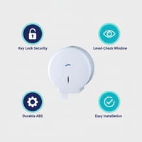 Jofel Smart AE57000 Ipari WC-papír adagoló, fehér, 300 m, 220 mm átmérő, 45 mm mandrel, ABS ház, nyilvános mosdókhoz 3